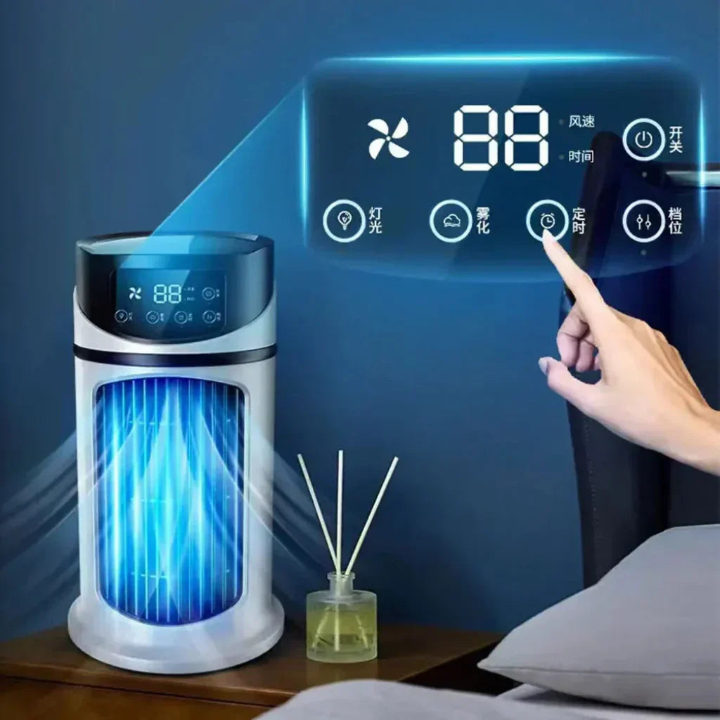 Kompakte tragbare Klimaanlage mit Verdunstungskühler und Ventilator | Temsk
