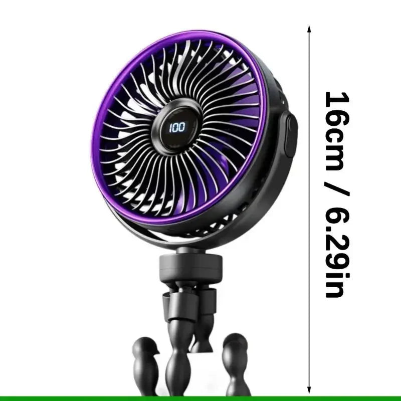 Faltbarer, batteriebetriebener Clip-Ventilator, tragbar und verstellbar | Temsk