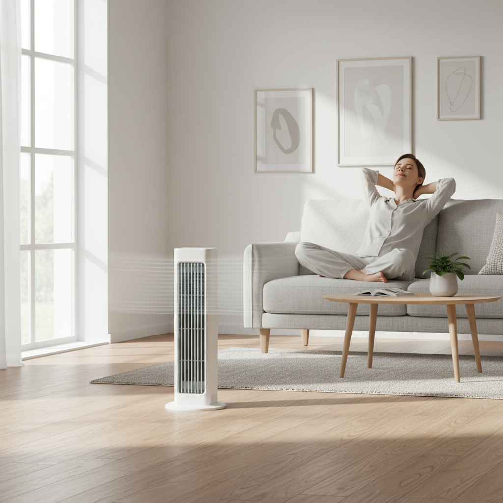 Tragbarer oszillierender Turmventilator zur Kühlung von Räumen überall | Temsk