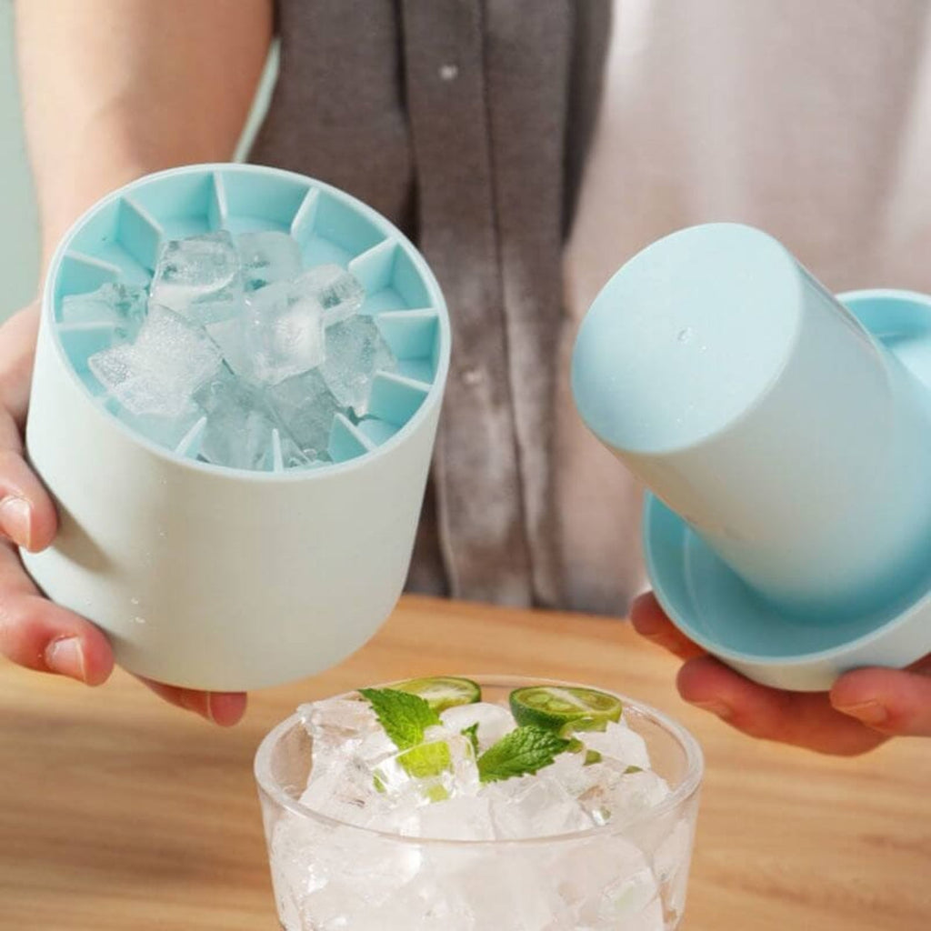 Kompakte tragbare Eiswürfelschale mit Deckel für stapelbare Würfel | Temsk
