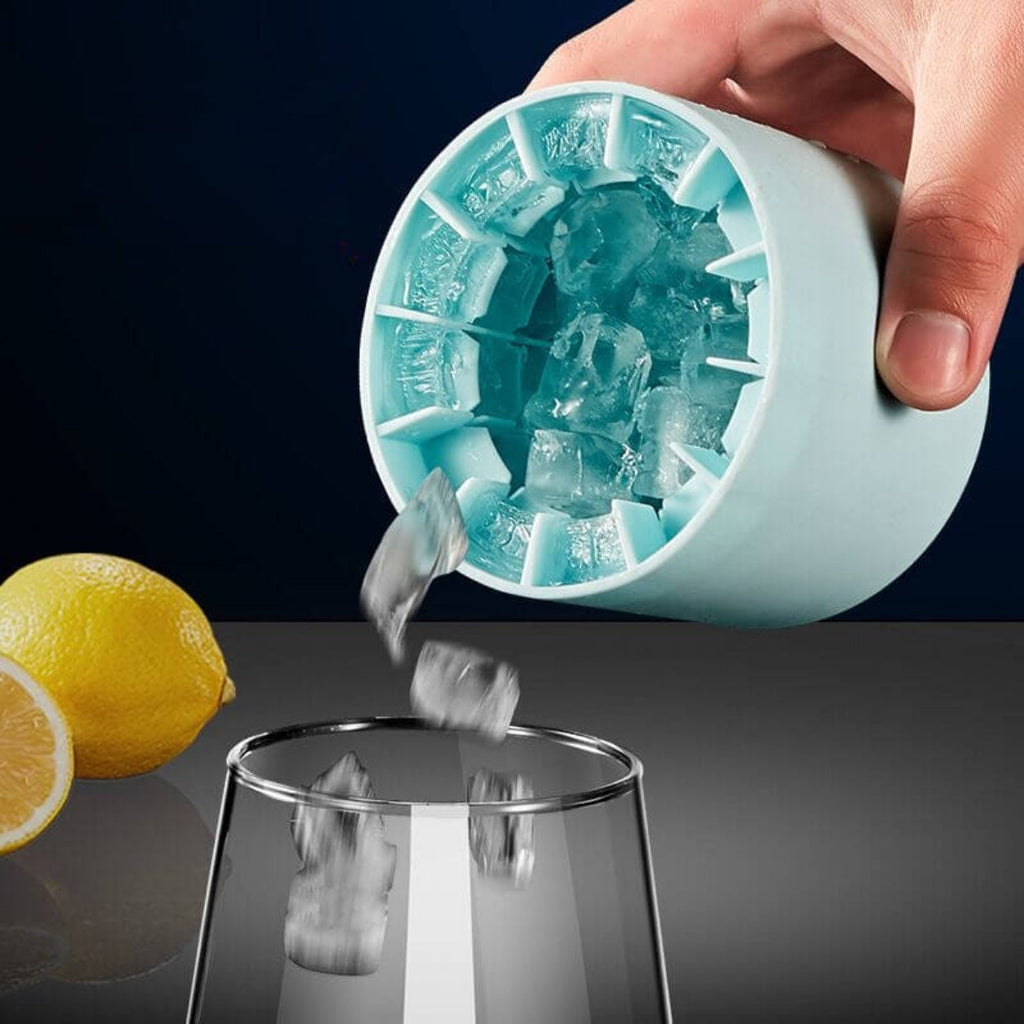 Kompakte tragbare Eiswürfelschale mit Deckel für stapelbare Würfel | Temsk