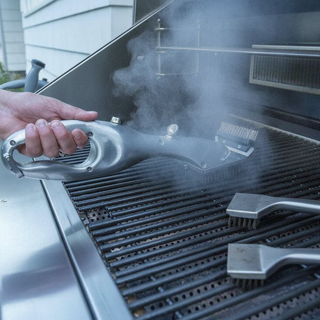 BBQ-Grillbürste mit Dampfreiniger und Stahlborsten | Temsk