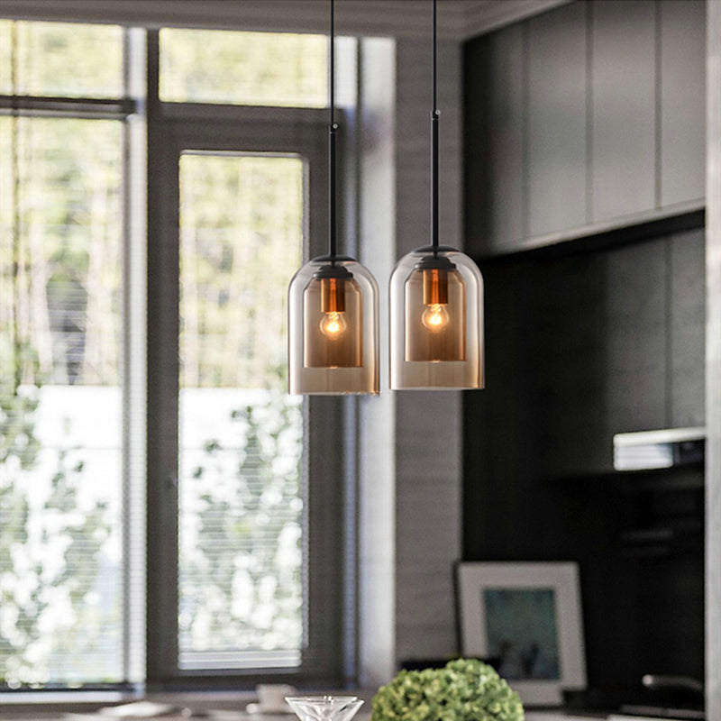 Nordische moderne Glas-Pendelleuchte für den Innenbereich in Wohnräumen | Temsk