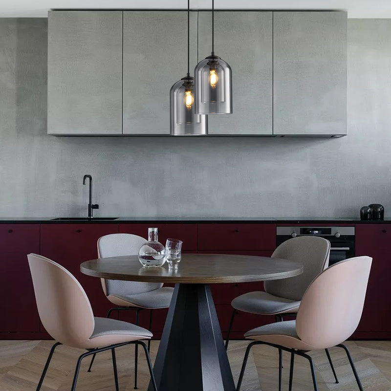 Nordische moderne Glas-Pendelleuchte für den Innenbereich in Wohnräumen | Temsk