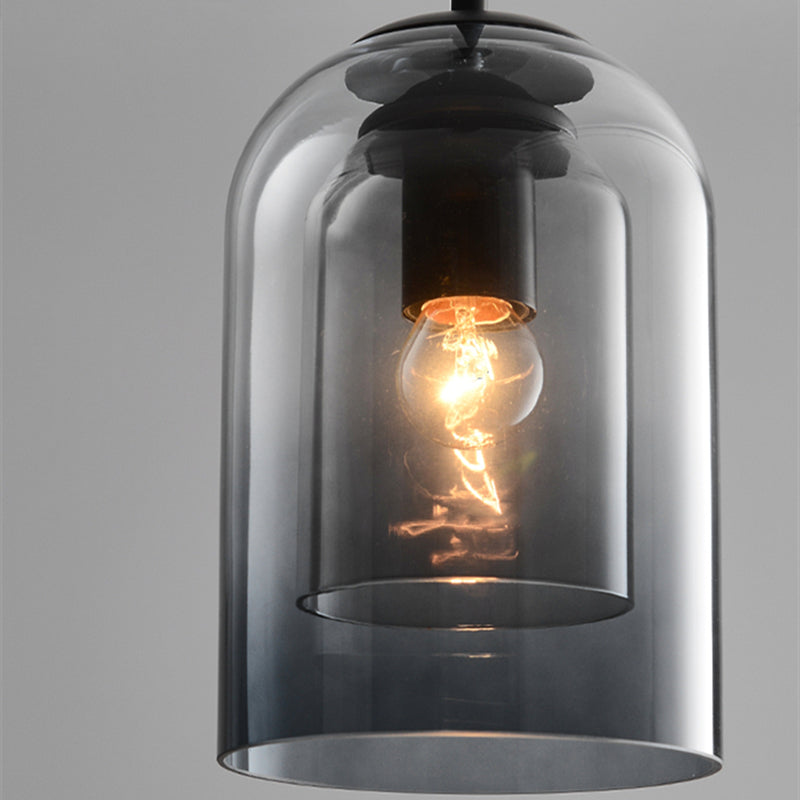Mica Pendelleuchte im Mid-Century-Stil mit doppeltem Glasschirm | Temsk