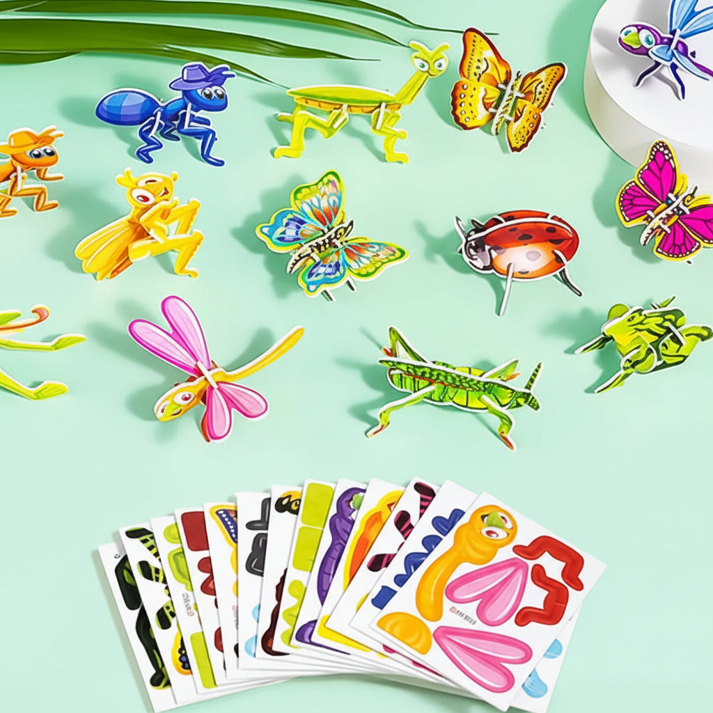 Kids 3D Animal Puzzle Set For Creative Learning And Screenless Play | Temsk