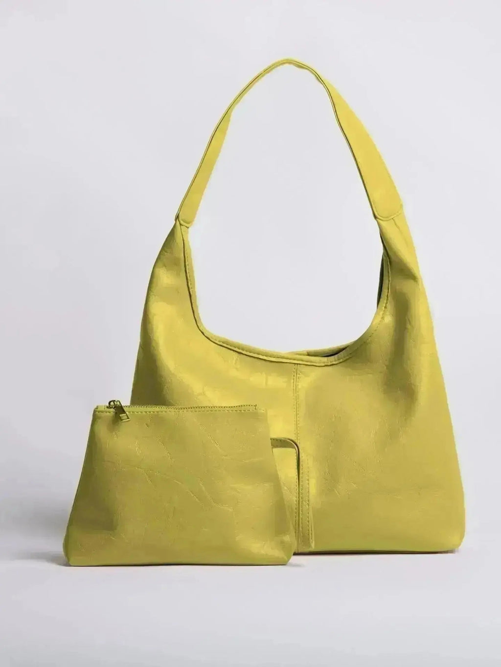 Slidt læder tote taske med kosmetikpung | Temsk