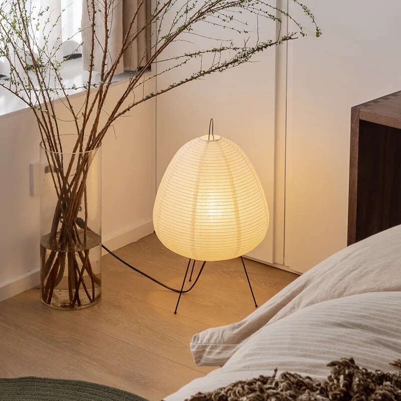 Elegant Japanese Style Lamp With Paper Shade For Living Room Decor | Temsk
