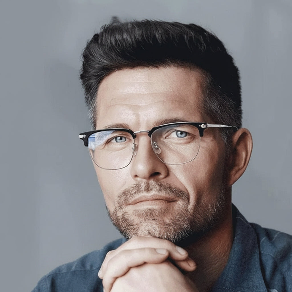 Titanium-Fassung Computer-Lesebrille mit matter Oberfläche | Temsk