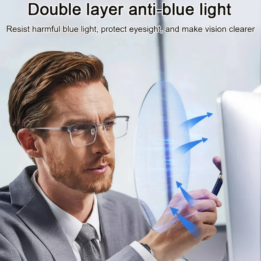 Titanium-Fassung Computer-Lesebrille mit matter Oberfläche | Temsk