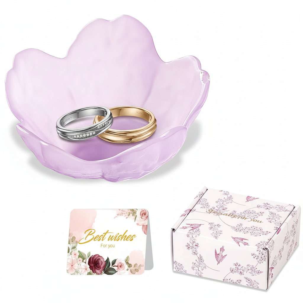 Mother's Day Floral Ceramic Jewelry Dish With Ring Tray | Temsk