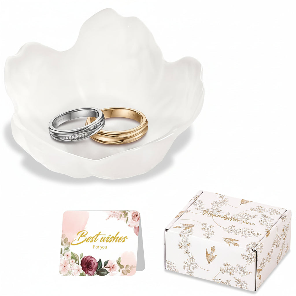 Mother's Day Floral Ceramic Jewelry Dish With Ring Tray | Temsk