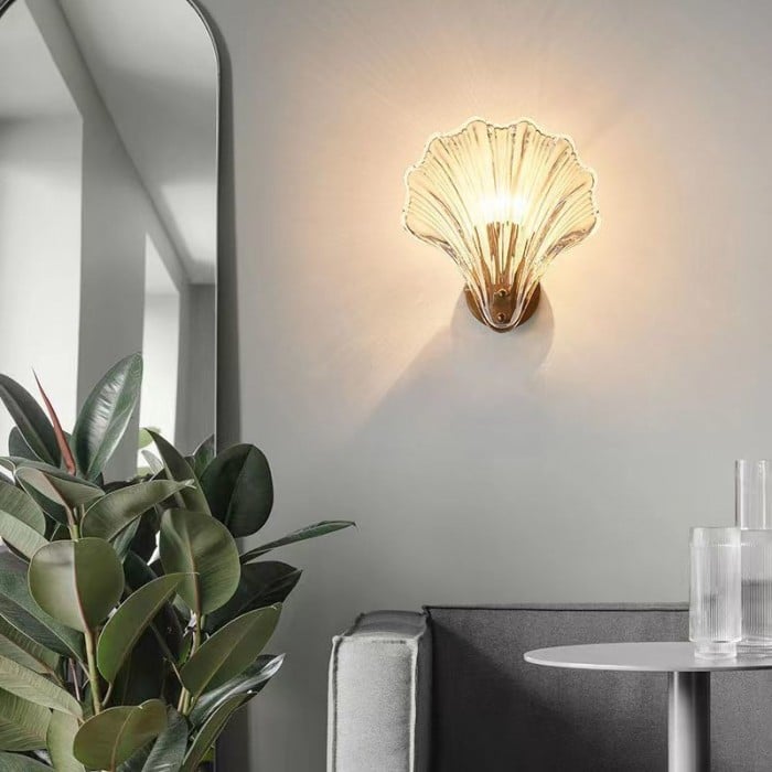 Marina Muschel- und Glas-Wandlampe Moderner Art-Deco-Stil | Temsk