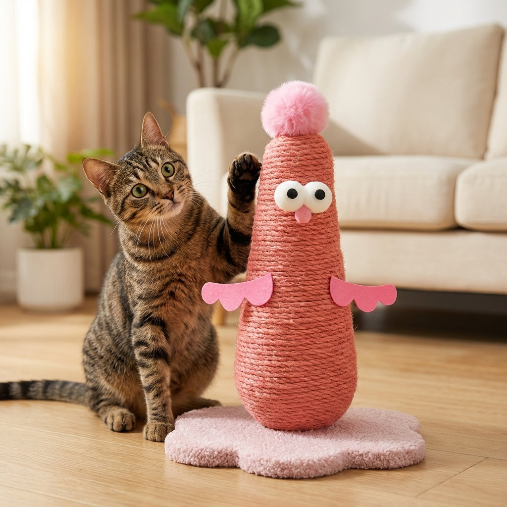 Sisal Cat Scratching Post In Chicken Shape, Small Or Large | Temsk