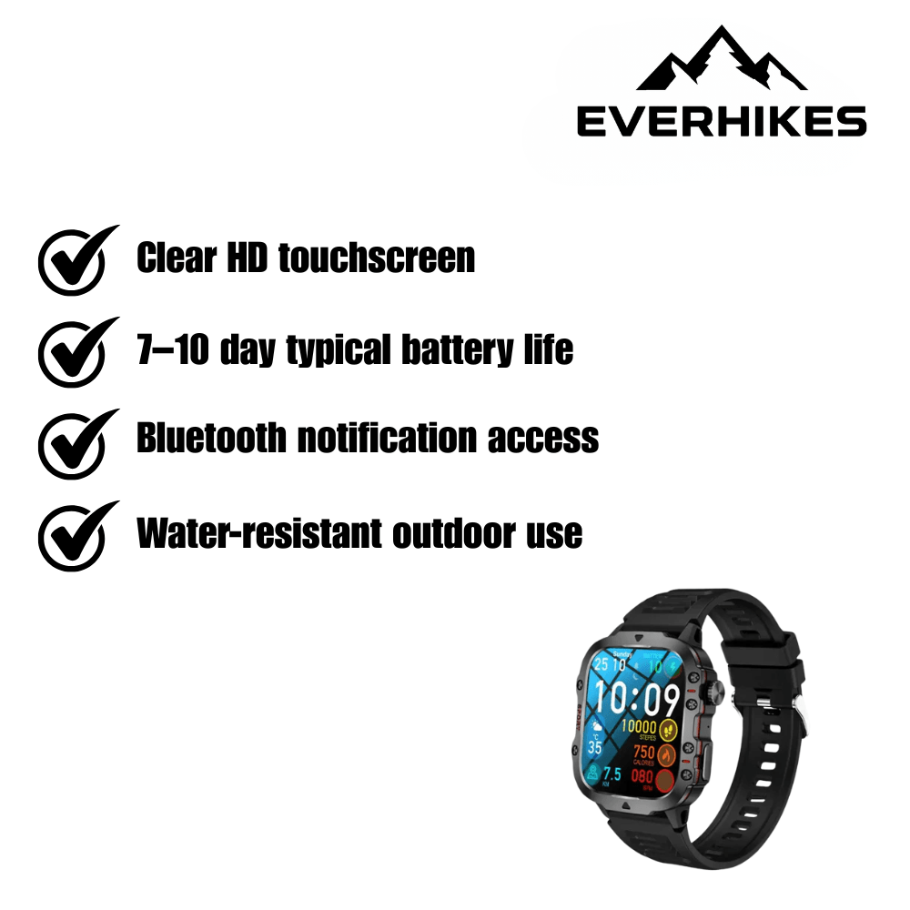 Smartwatch, wytrzymały wodoodporny tracker fitness