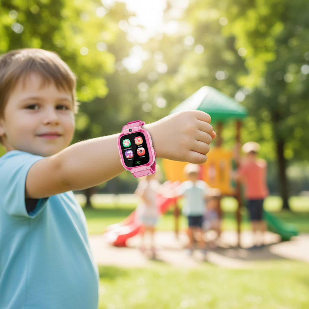 Kinder-Smartwatch mit Schrittzähler, Spielen, Musikplayer und Taschenrechner | Temsk