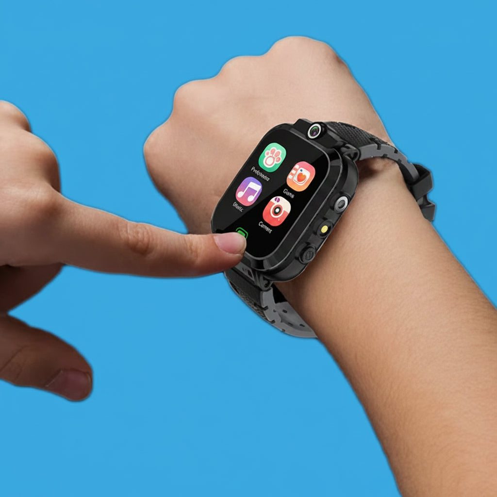 Kinder-Smartwatch mit Schrittzähler, Spielen, Musikplayer und Taschenrechner | Temsk