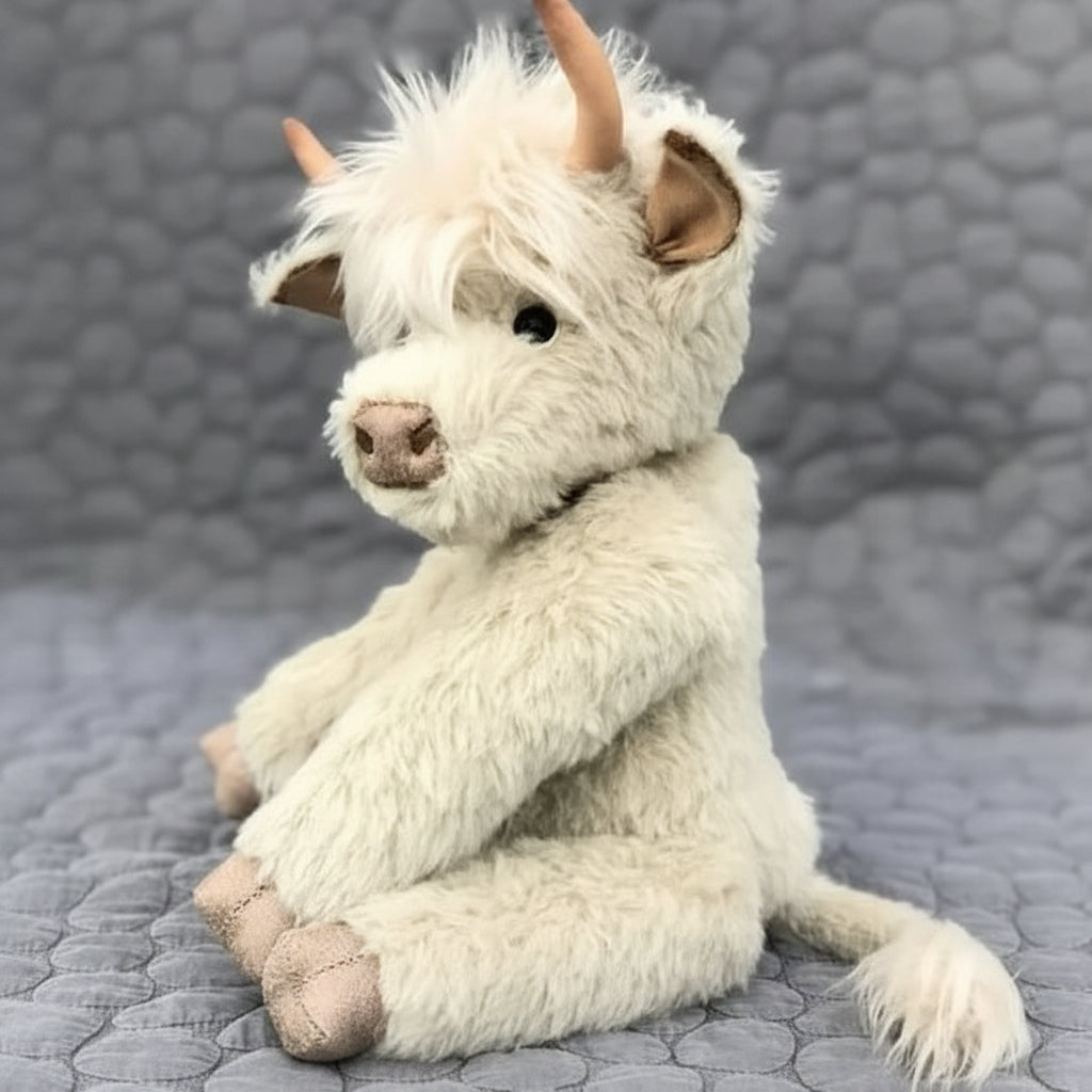 Handmade Highland Cow Plush Toy For Kids Soft Cuddly Stuffed Animal | Temsk