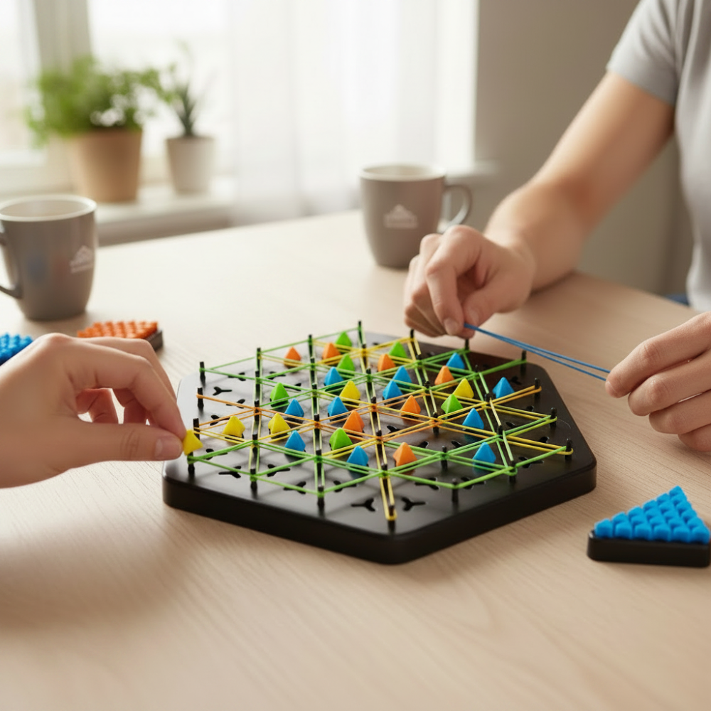 Indoor Dreieck-Schach Klappbares Familienspiel Strategie | Temsk