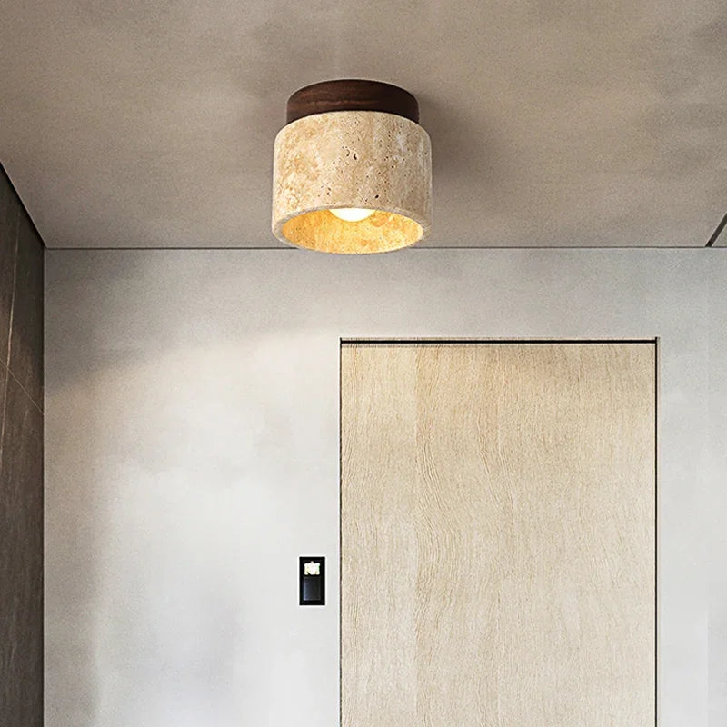 LumaNova Soft Cream Japanese Ceiling Lamp for Living Rooms | Temsk