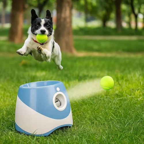 FetchMate Automatic Thrower For Dogs Tennis Ball Launcher Rechargeable Toy Temsk