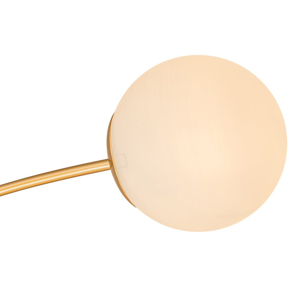 Sputnik Brass Ceiling Light For Living Room With Opal Glass Globes 12 Light Dimmable | Temsk