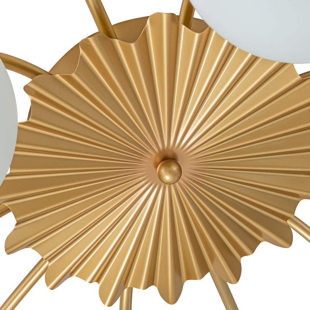 Sputnik Brass Ceiling Light For Living Room With Opal Glass Globes 12 Light Dimmable | Temsk