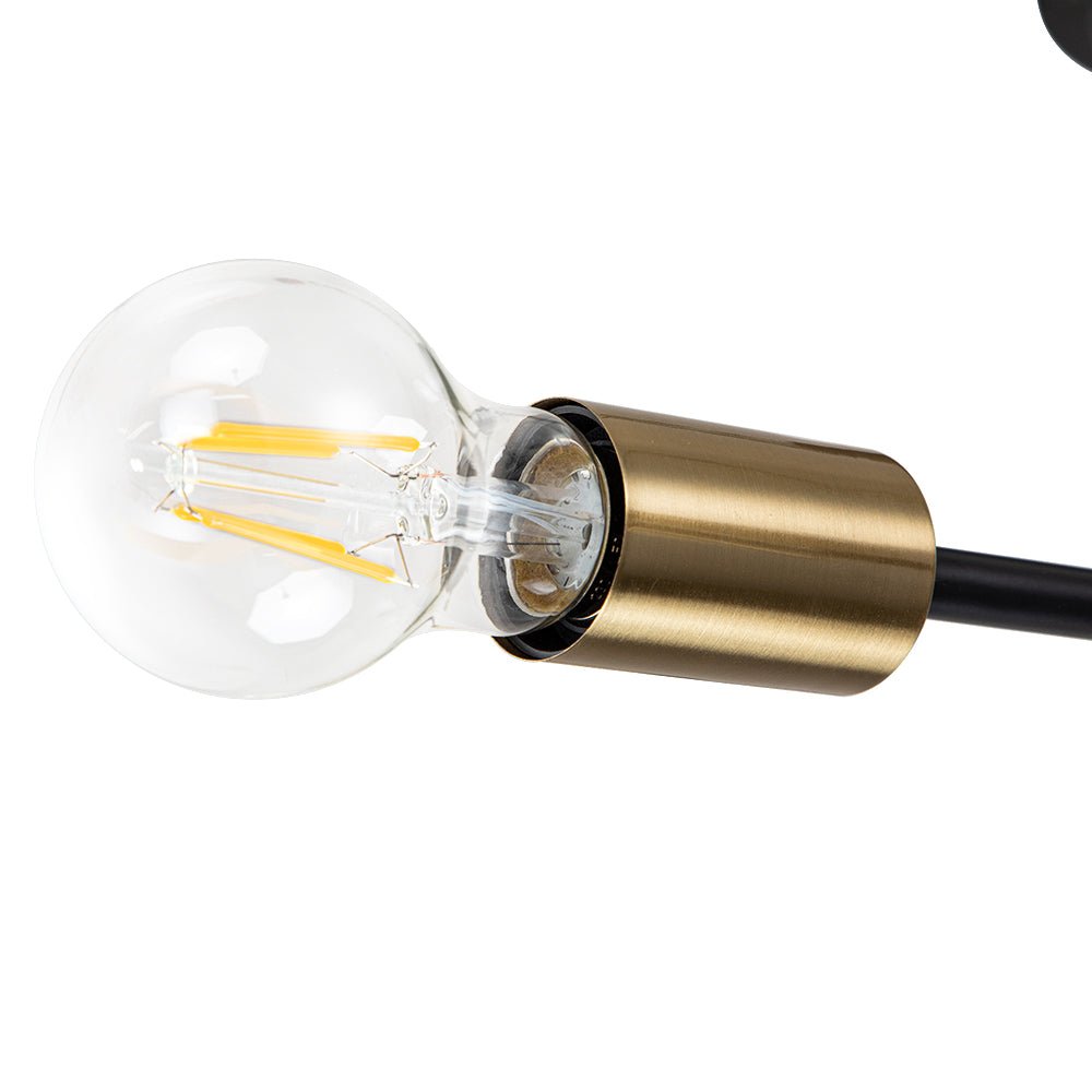 Sputnik 6 or 8 Light Black Metal Ceiling Lamp Retro Modern Dimmable | Temsk