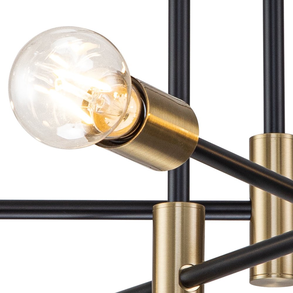 Sputnik 6 or 8 Light Black Metal Ceiling Lamp Retro Modern Dimmable | Temsk