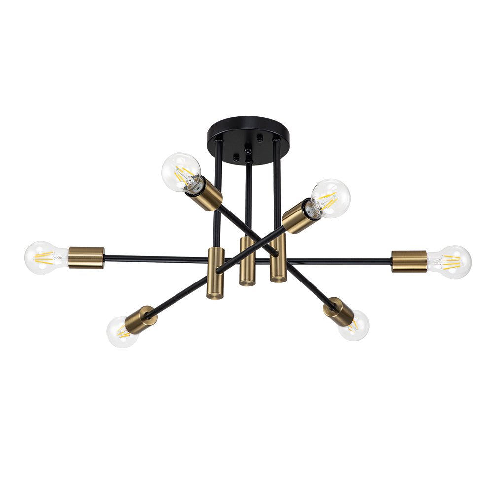 Sputnik 6 or 8 Light Black Metal Ceiling Lamp Retro Modern Dimmable | Temsk