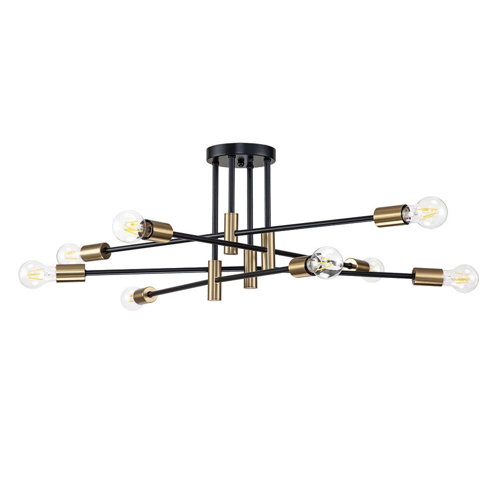 Sputnik 6 or 8 Light Black Metal Ceiling Lamp Retro Modern Dimmable | Temsk
