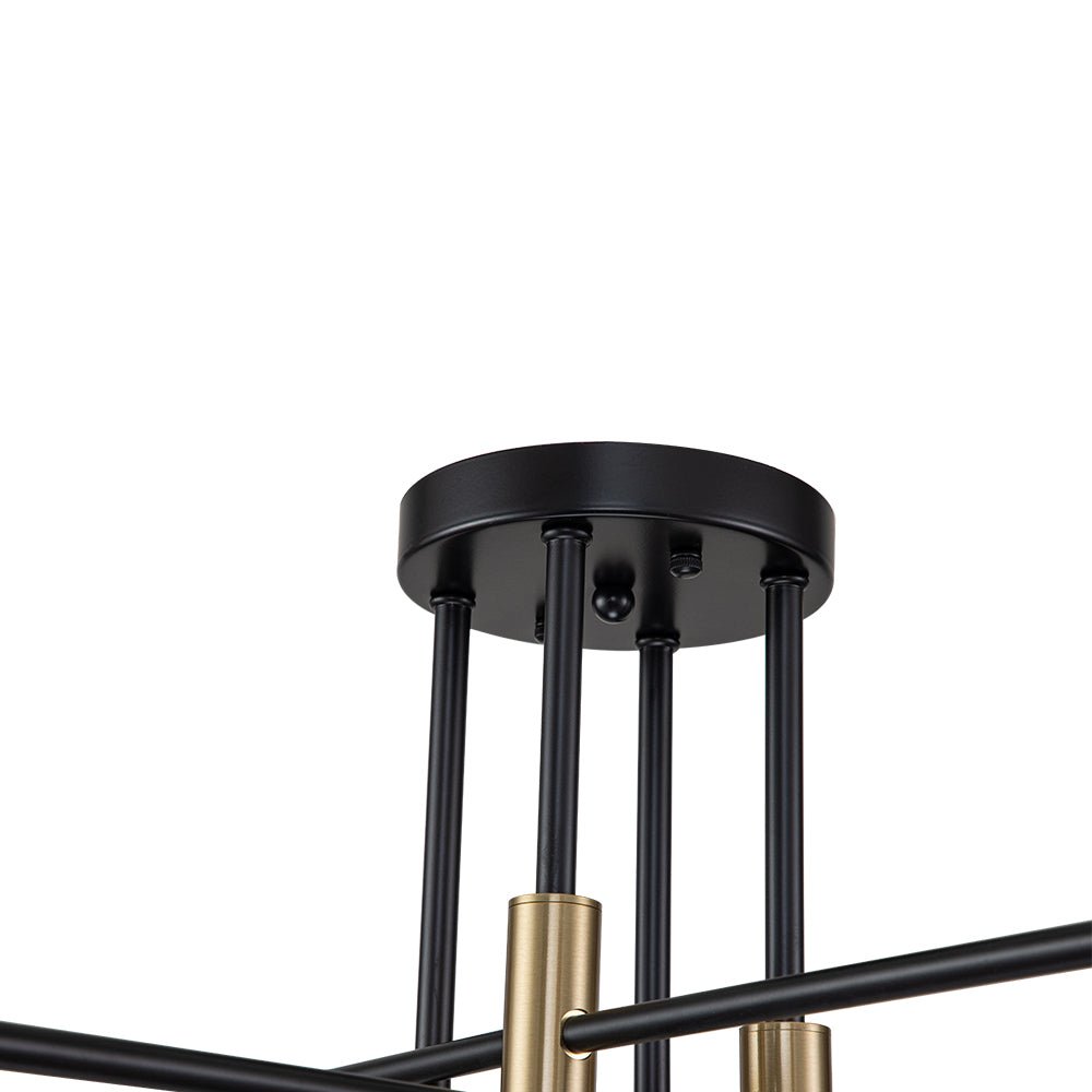 Sputnik 6 or 8 Light Black Metal Ceiling Lamp Retro Modern Dimmable | Temsk