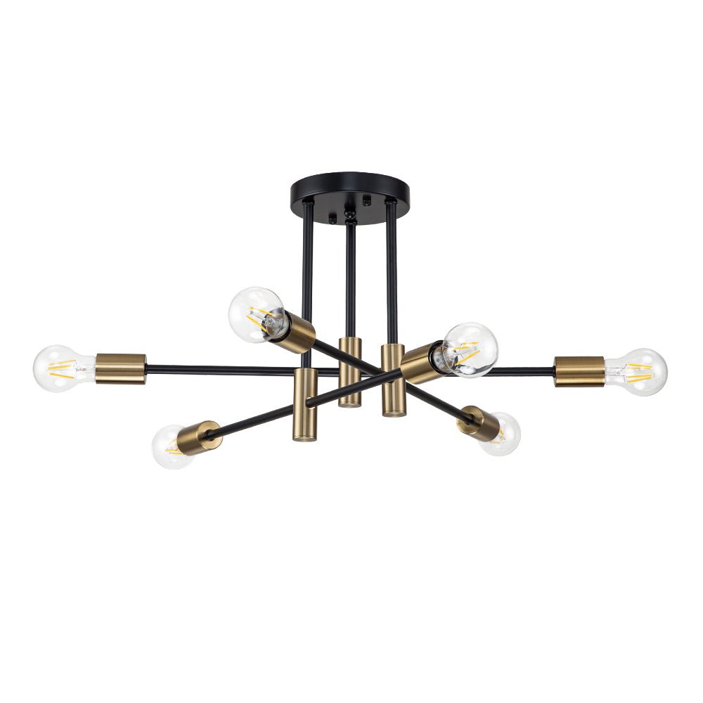 Sputnik 6 or 8 Light Black Metal Ceiling Lamp Retro Modern Dimmable | Temsk