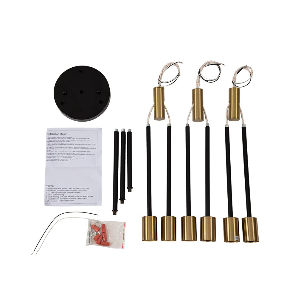 Sputnik 6 or 8 Light Black Metal Ceiling Lamp Retro Modern Dimmable | Temsk