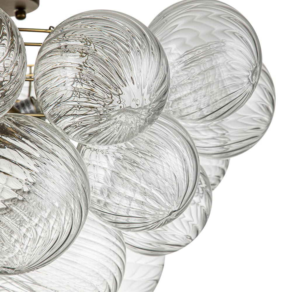 Three Glass Sphere Ceiling Light In Brass Finish For Bathroom And Living Room | Temsk