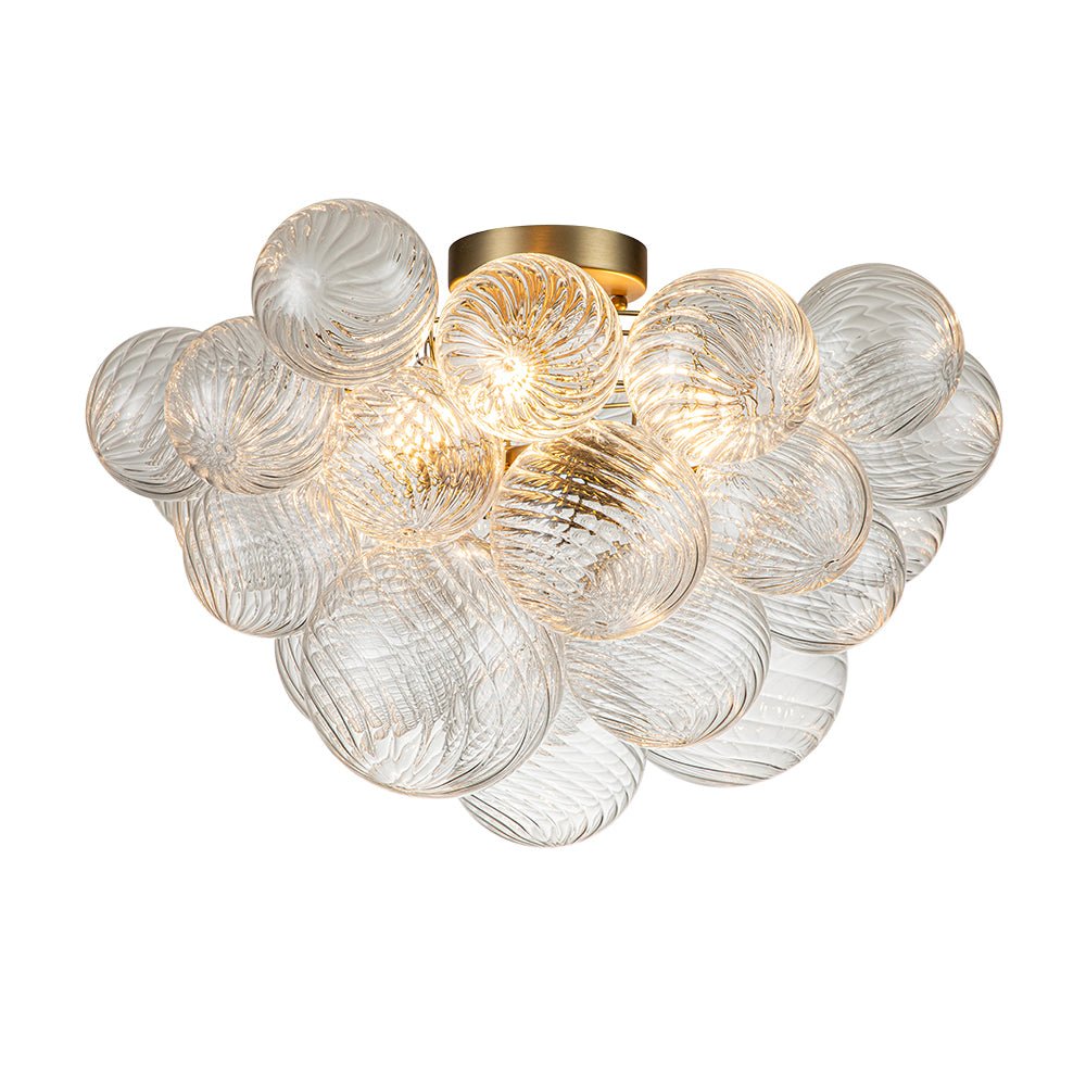 Three Glass Sphere Ceiling Light In Brass Finish For Bathroom And Living Room | Temsk