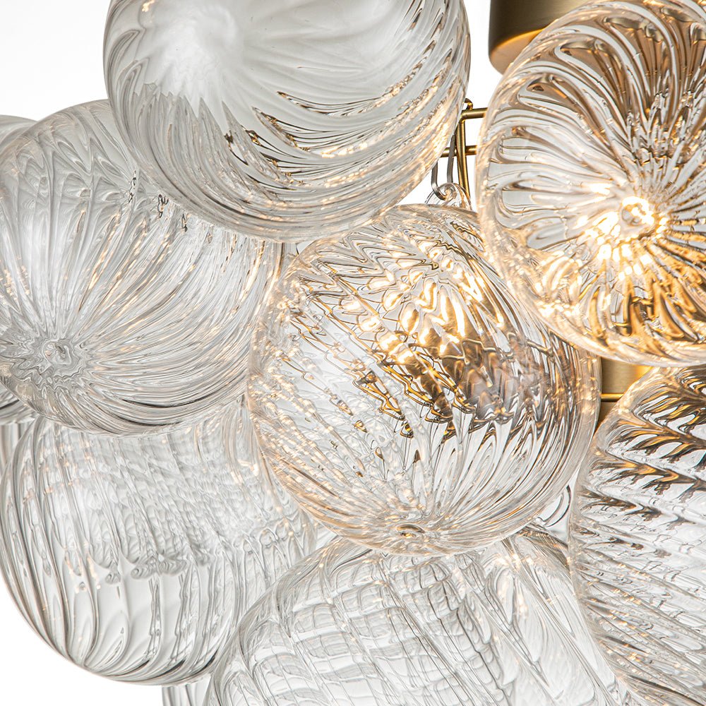 Three Glass Sphere Ceiling Light In Brass Finish For Bathroom And Living Room | Temsk