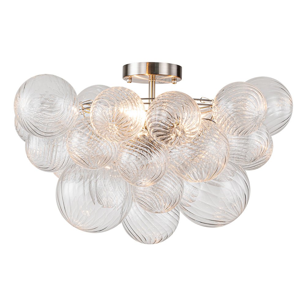 Three Glass Sphere Ceiling Light In Brass Finish For Bathroom And Living Room | Temsk