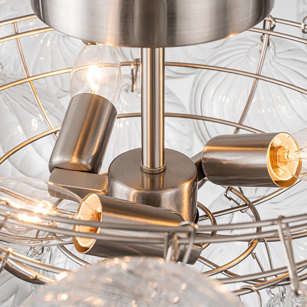Three Glass Sphere Ceiling Light In Brass Finish For Bathroom And Living Room | Temsk