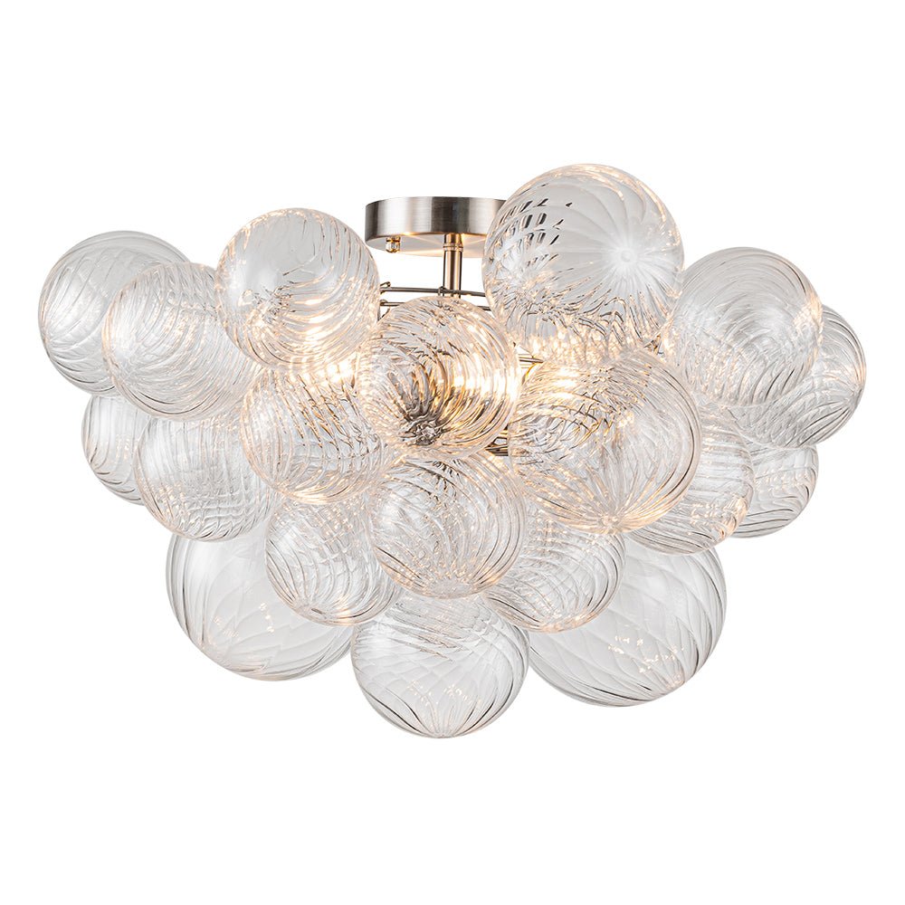 Three Glass Sphere Ceiling Light In Brass Finish For Bathroom And Living Room | Temsk