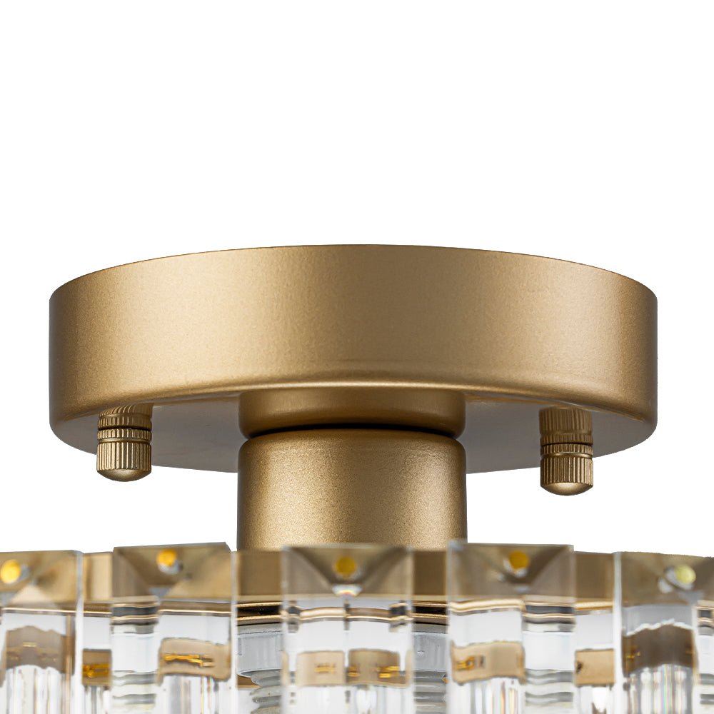 Crystal Brass Ceiling Light, Mid-Century Dimmable Fixture For Bedroom And Hall | Temsk