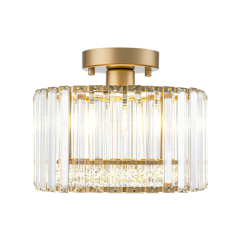 Crystal Brass Ceiling Light, Mid-Century Dimmable Fixture For Bedroom And Hall | Temsk