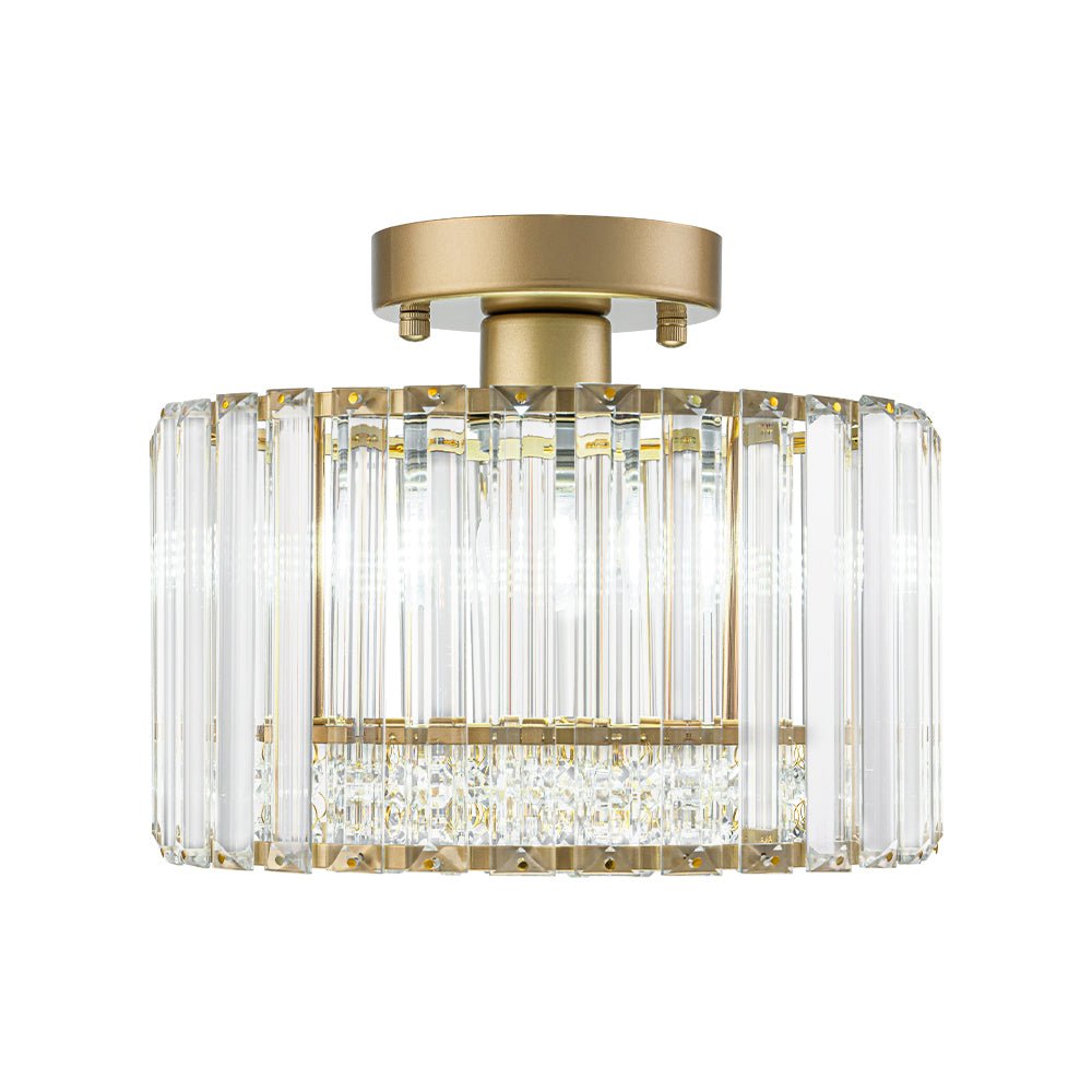 Crystal Brass Ceiling Light, Mid-Century Dimmable Fixture For Bedroom And Hall | Temsk