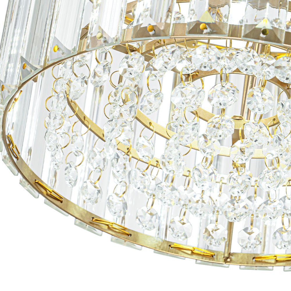 Crystal Brass Ceiling Light, Mid-Century Dimmable Fixture For Bedroom And Hall | Temsk
