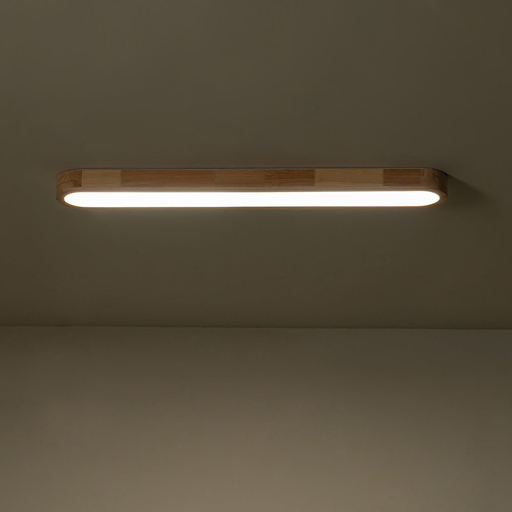 Wood-Look Oval LED Ceiling Light With Dimmable Remote 95cm Modern Kitchen And Living Room | Temsk