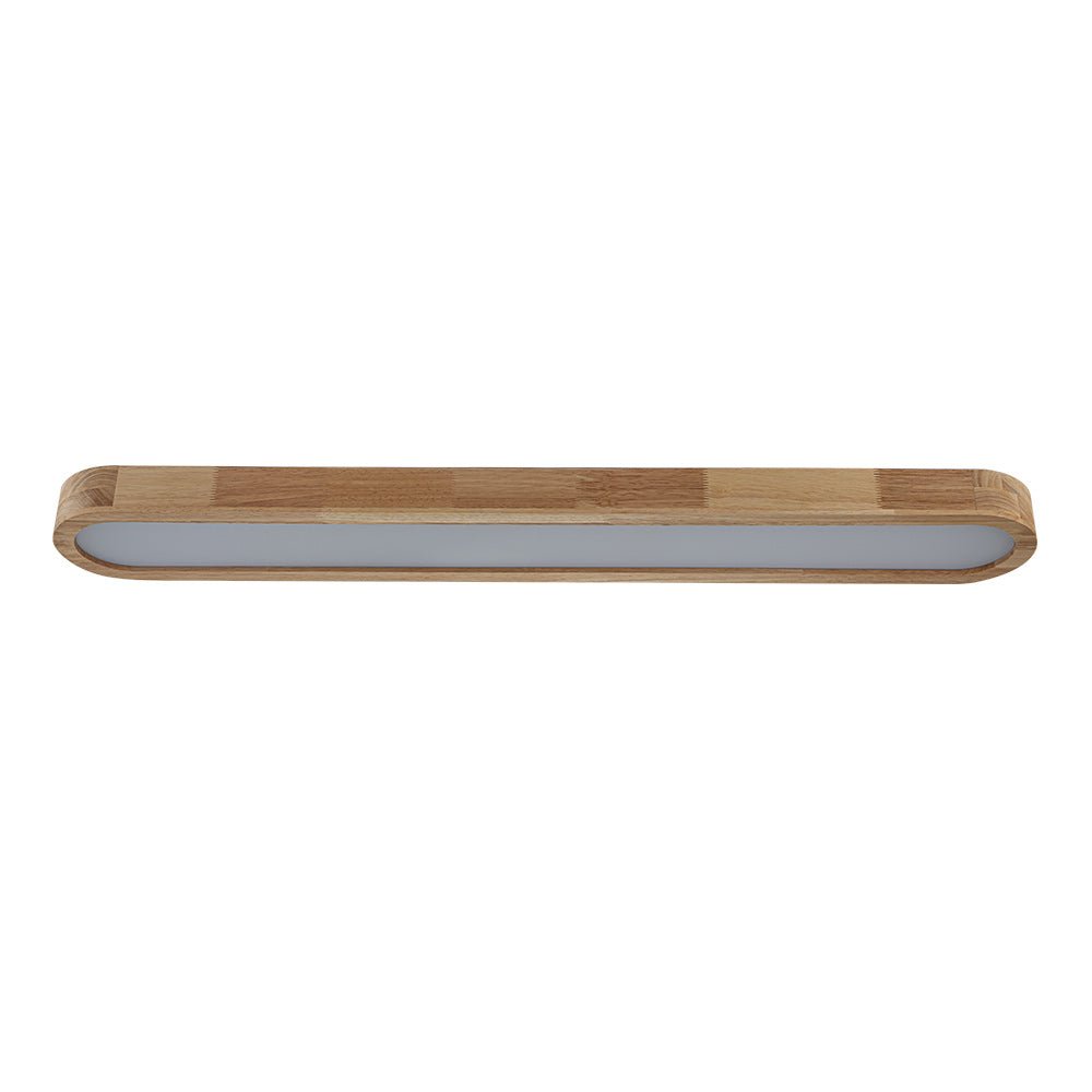 Wood-Look Oval LED Ceiling Light With Dimmable Remote 95cm Modern Kitchen And Living Room | Temsk