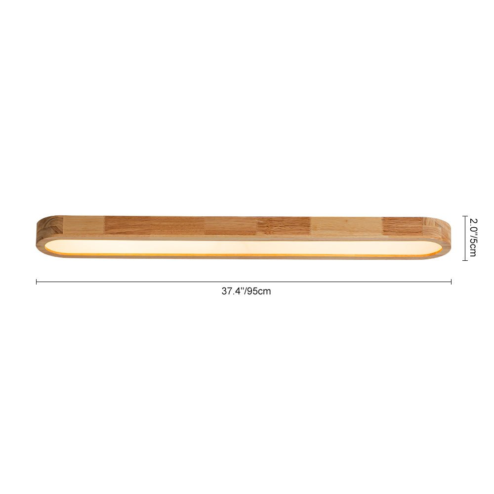 Wood-Look Oval LED Ceiling Light With Dimmable Remote 95cm Modern Kitchen And Living Room | Temsk