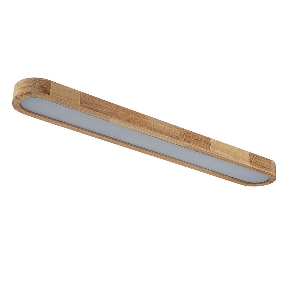 Wood-Look Oval LED Ceiling Light With Dimmable Remote 95cm Modern Kitchen And Living Room | Temsk