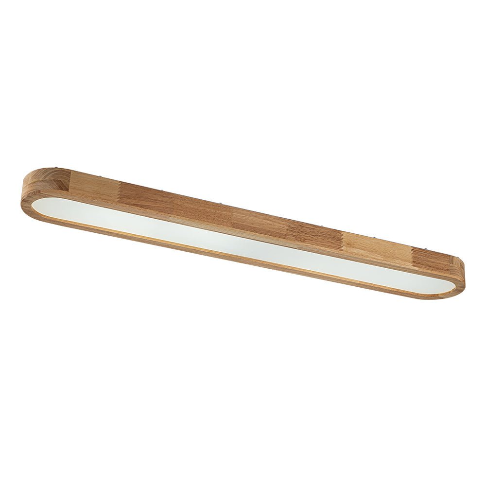 Wood-Look Oval LED Ceiling Light With Dimmable Remote 95cm Modern Kitchen And Living Room | Temsk