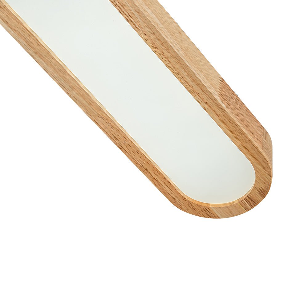 Wood-Look Oval LED Ceiling Light With Dimmable Remote 95cm Modern Kitchen And Living Room | Temsk